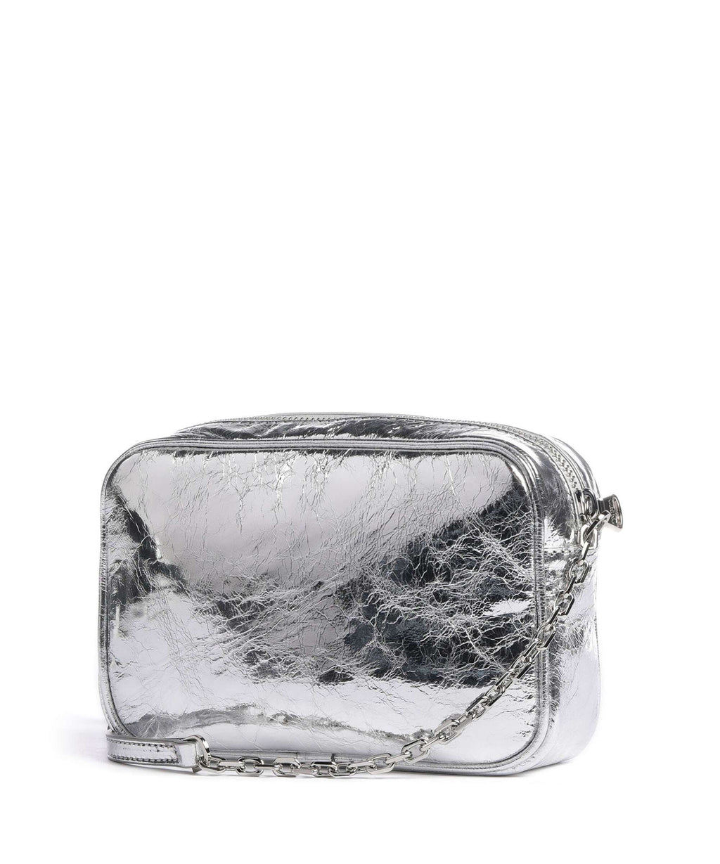 Patrizia Pepe Crossbody bag craquele silver