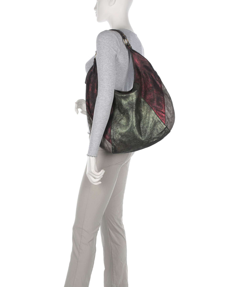 Campomaggi Hobo bag military/red/dark grey