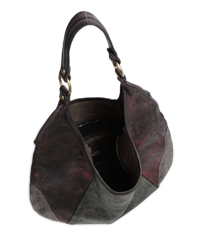 Campomaggi Hobo bag military/red/dark grey