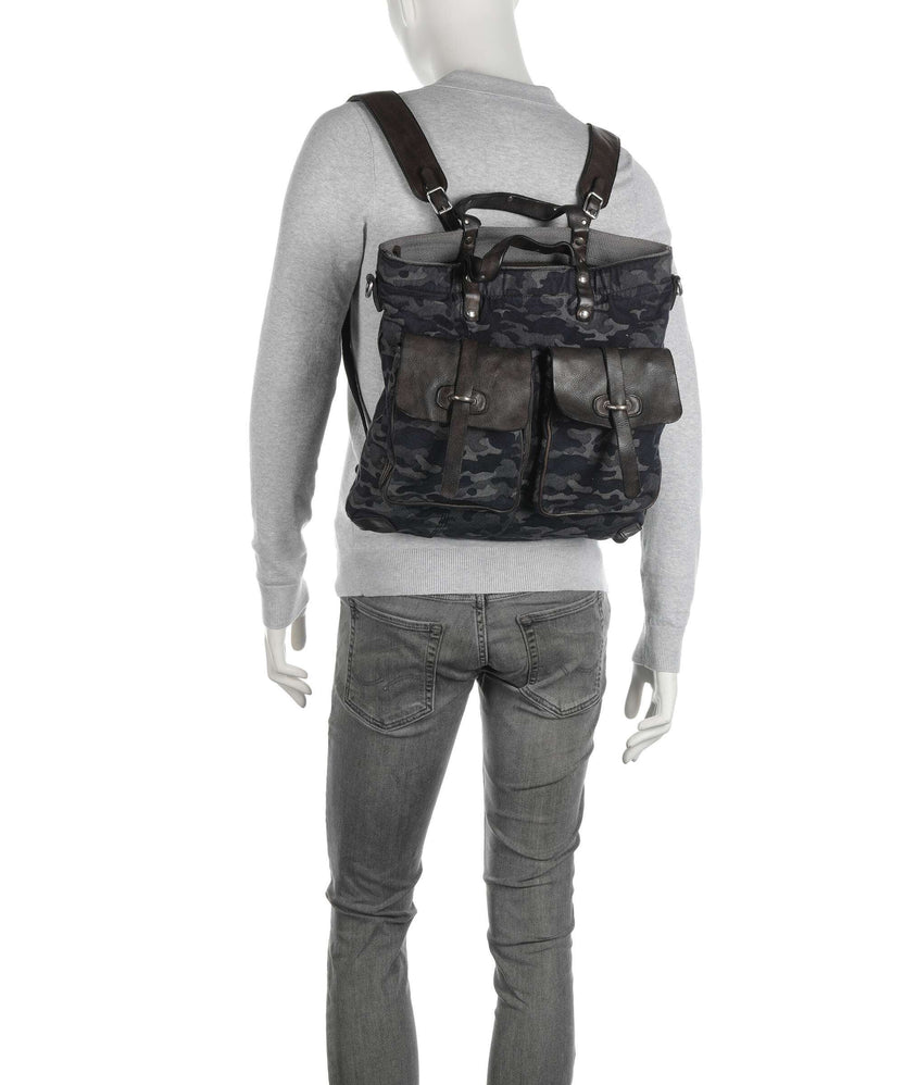 Campomaggi Backpack bag camouflage blue/dark grey