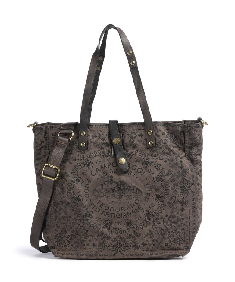 Campomaggi Tote bag verde militare/nera