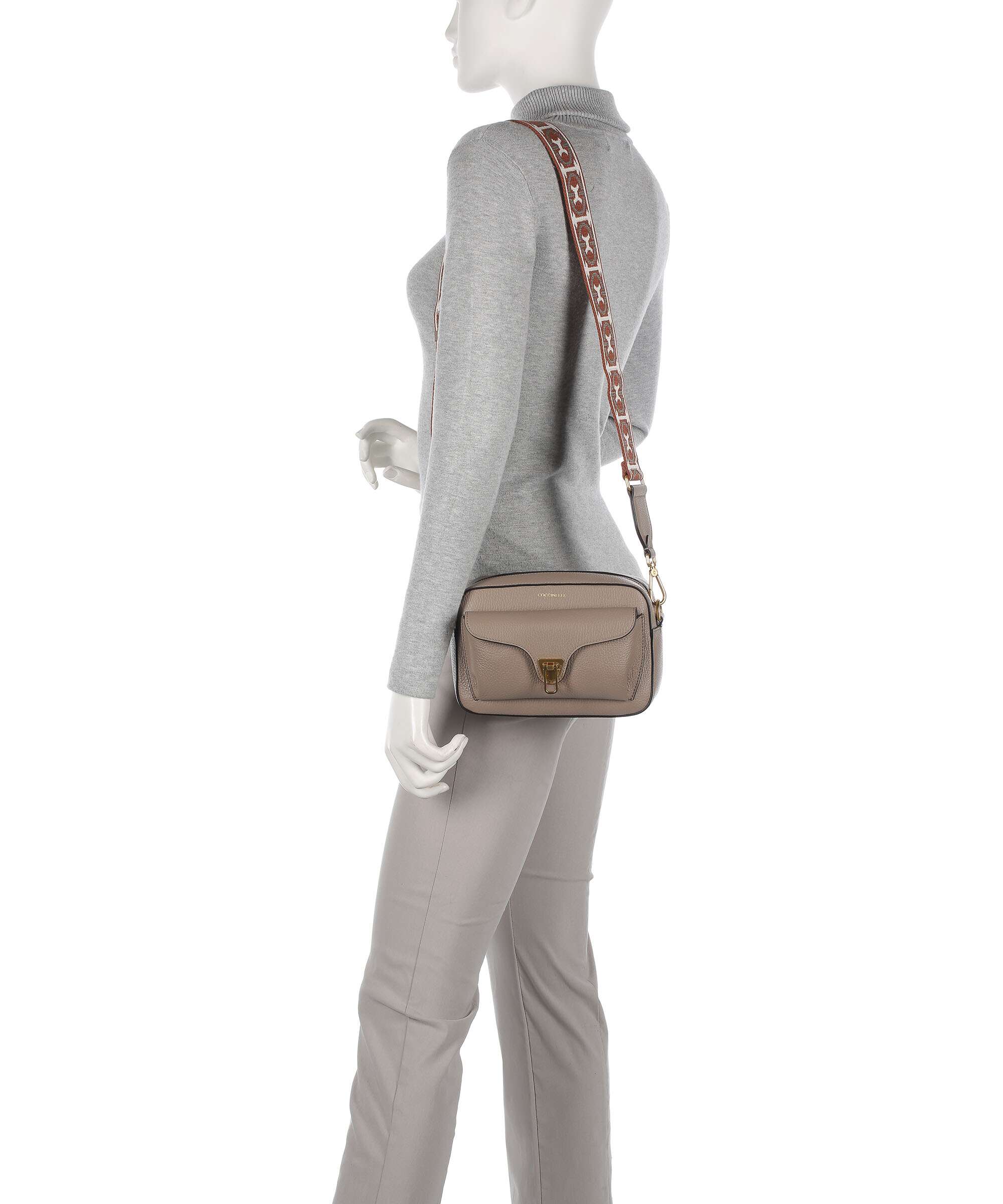 Coccinelle Beat Soft Ribbon Crossbody bag warm taupe