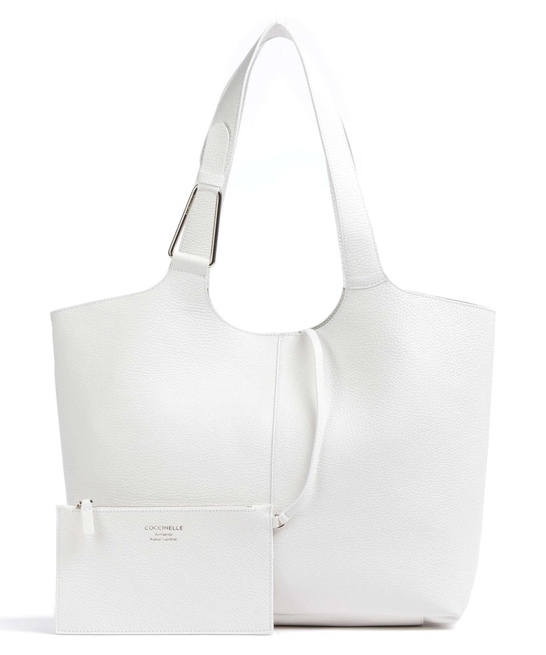 Coccinelle Brume Tote bag brillant white