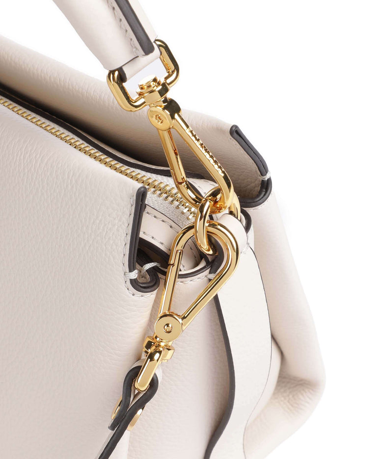 Coccinelle Boheme Grana Double Handbag lambskin white/laurel green