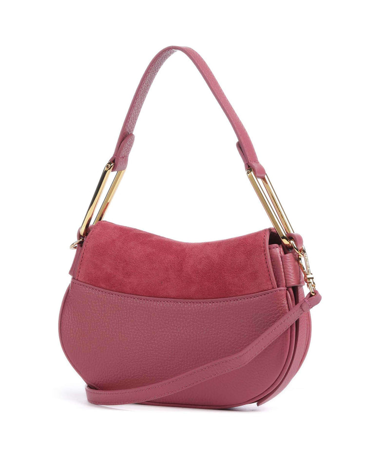 Coccinelle Magie Suede Shoulder bag rosewood