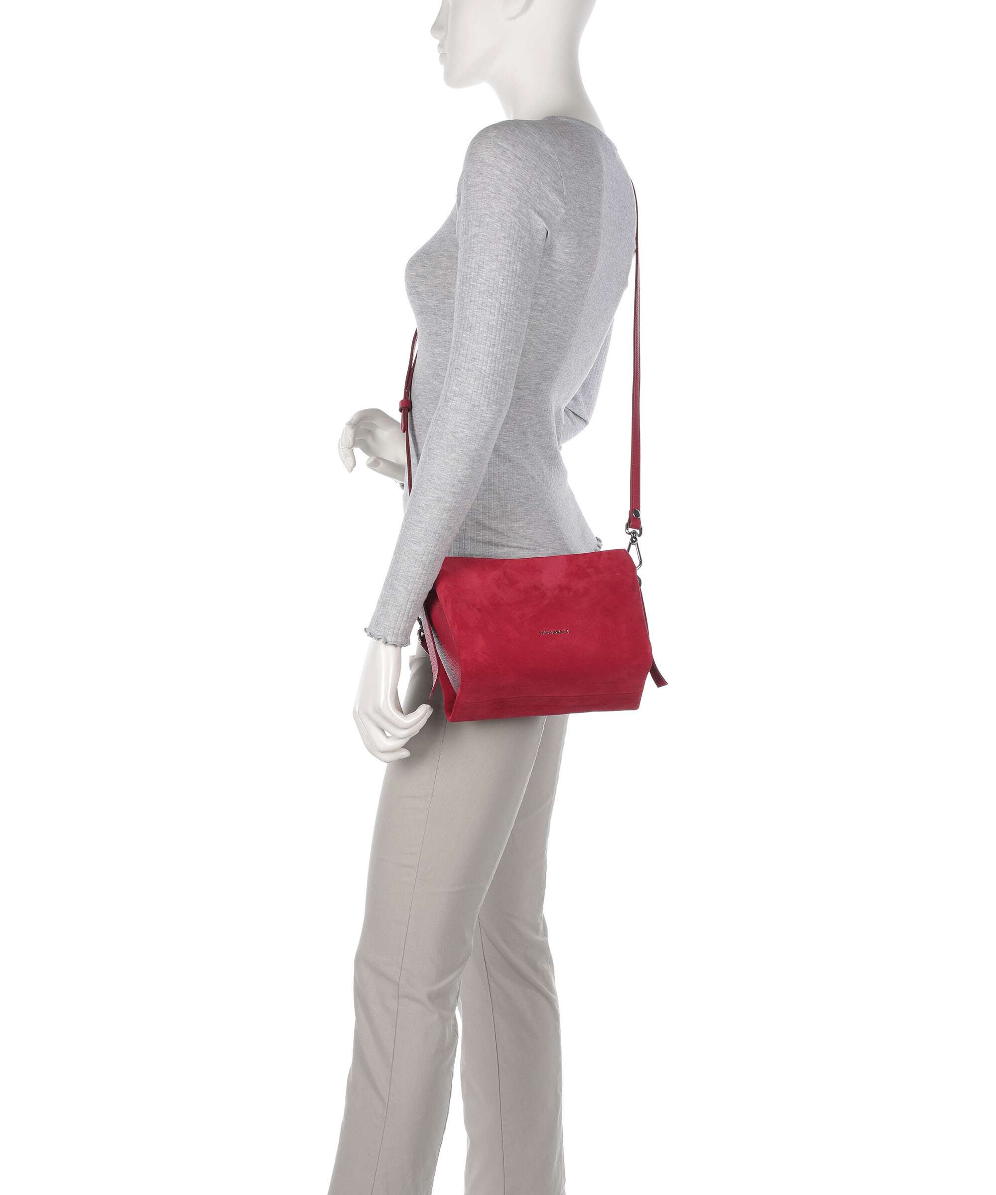 Coccinelle Boheme Suede Handbag sangria