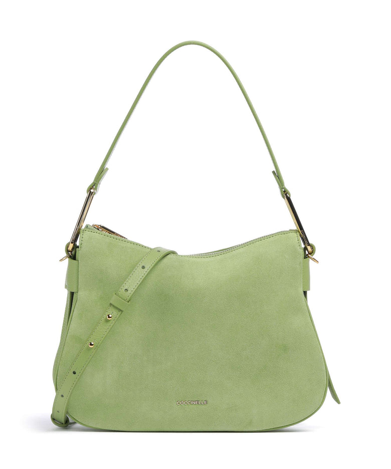 Coccinelle Magie Suede Hobo bag guacamole