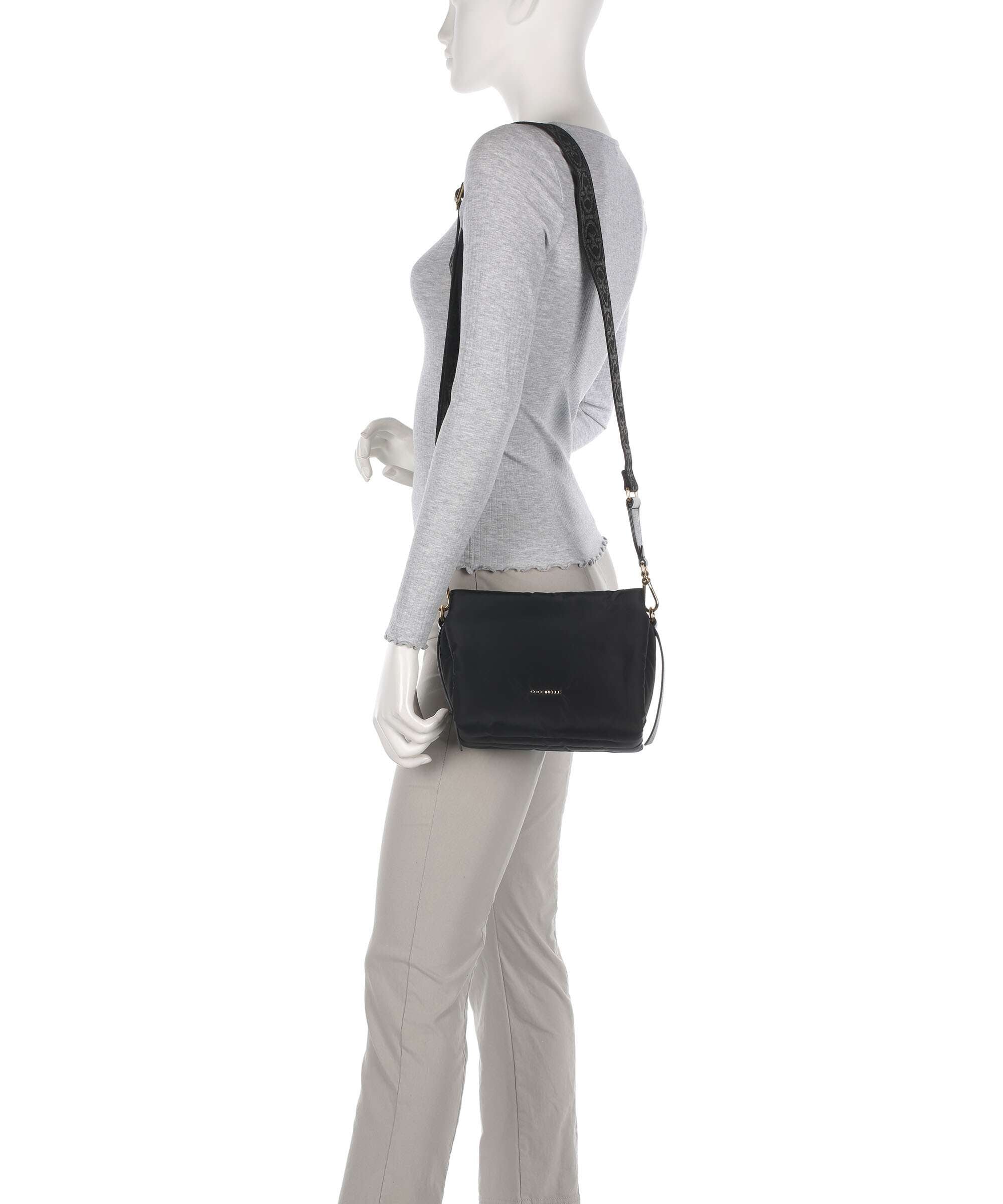 Coccinelle Boheme Puffy Nylon Handbag noir