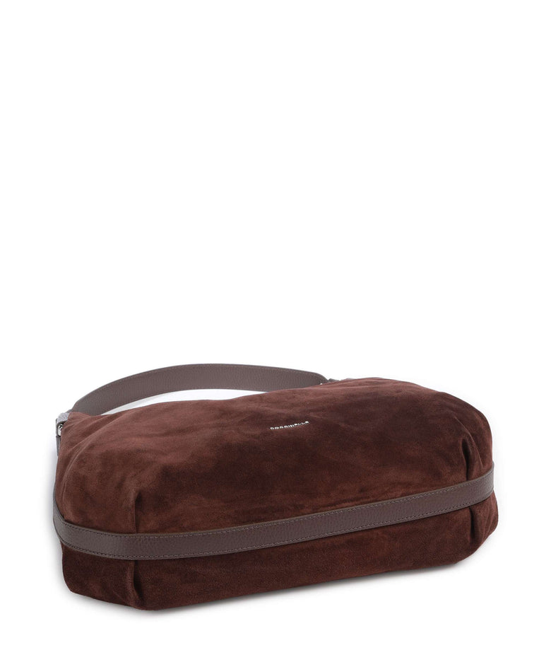 Coccinelle Rebekka Suede Hobo bag brunette