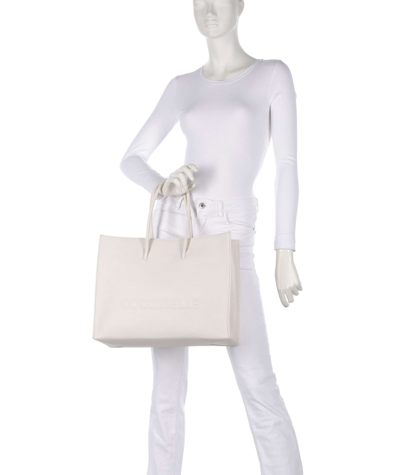Coccinelle Myrtha Maxi Logo Tote bag blanco
