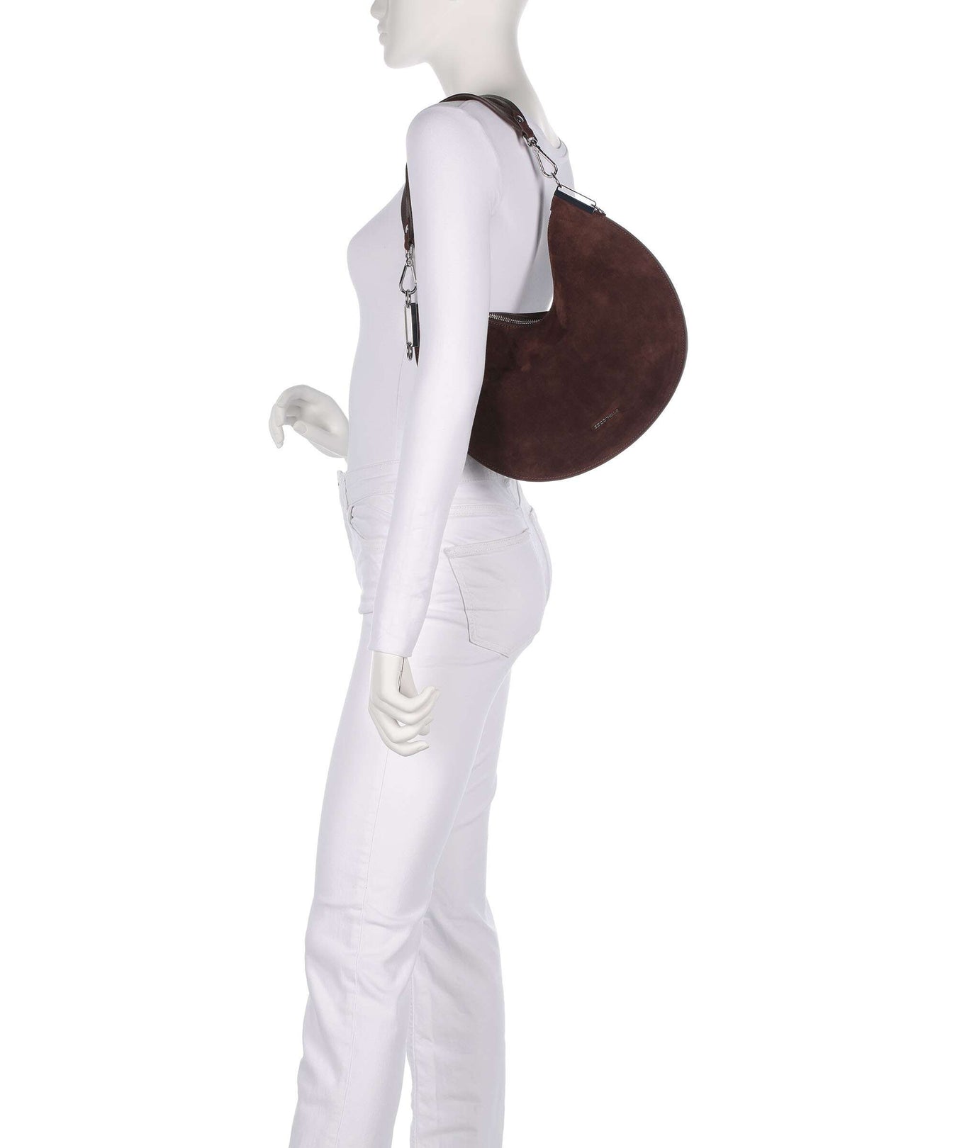 Coccinelle Sunup Suede Hobo bag brunette