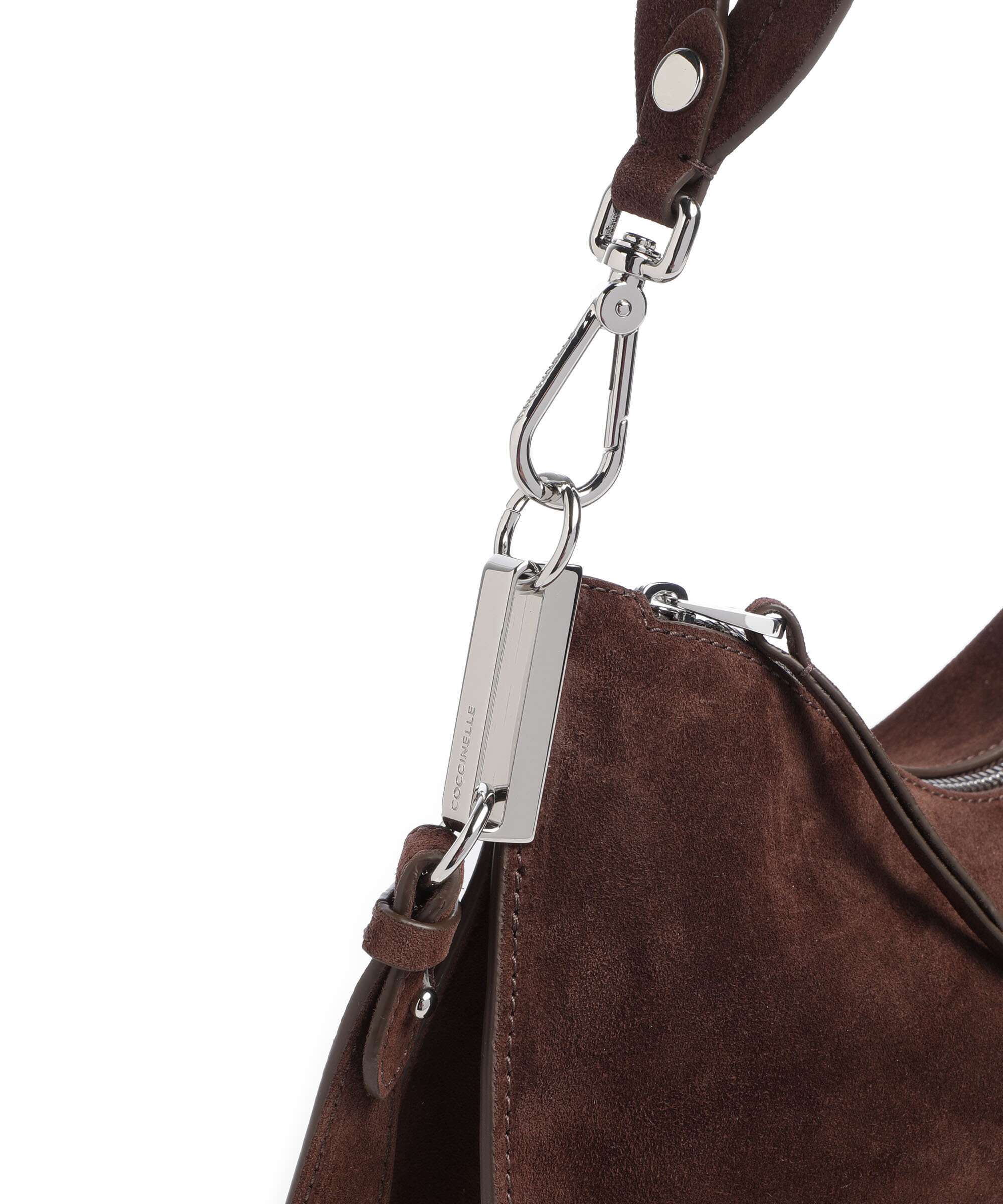 Coccinelle Sunup Suede Hobo bag brunette