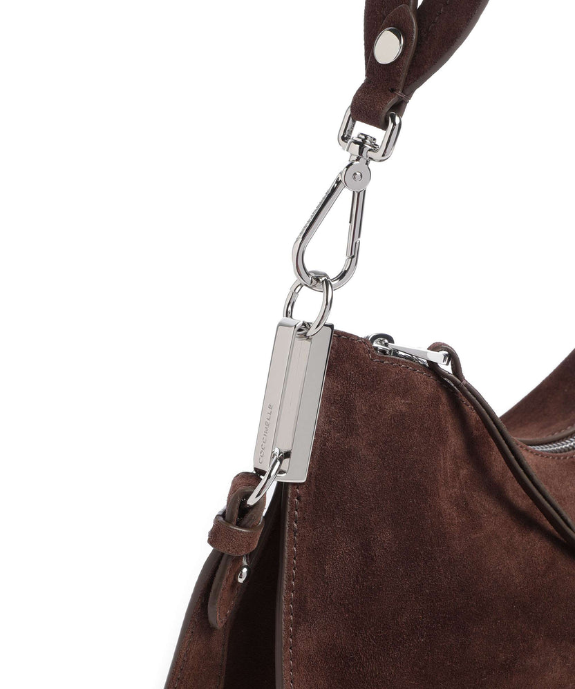 Coccinelle Sunup Suede Hobo bag brunette