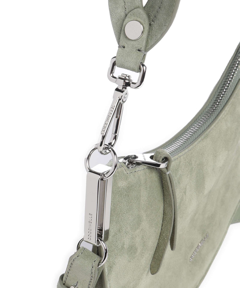 Coccinelle Sunup Suede Shoulder bag greenery