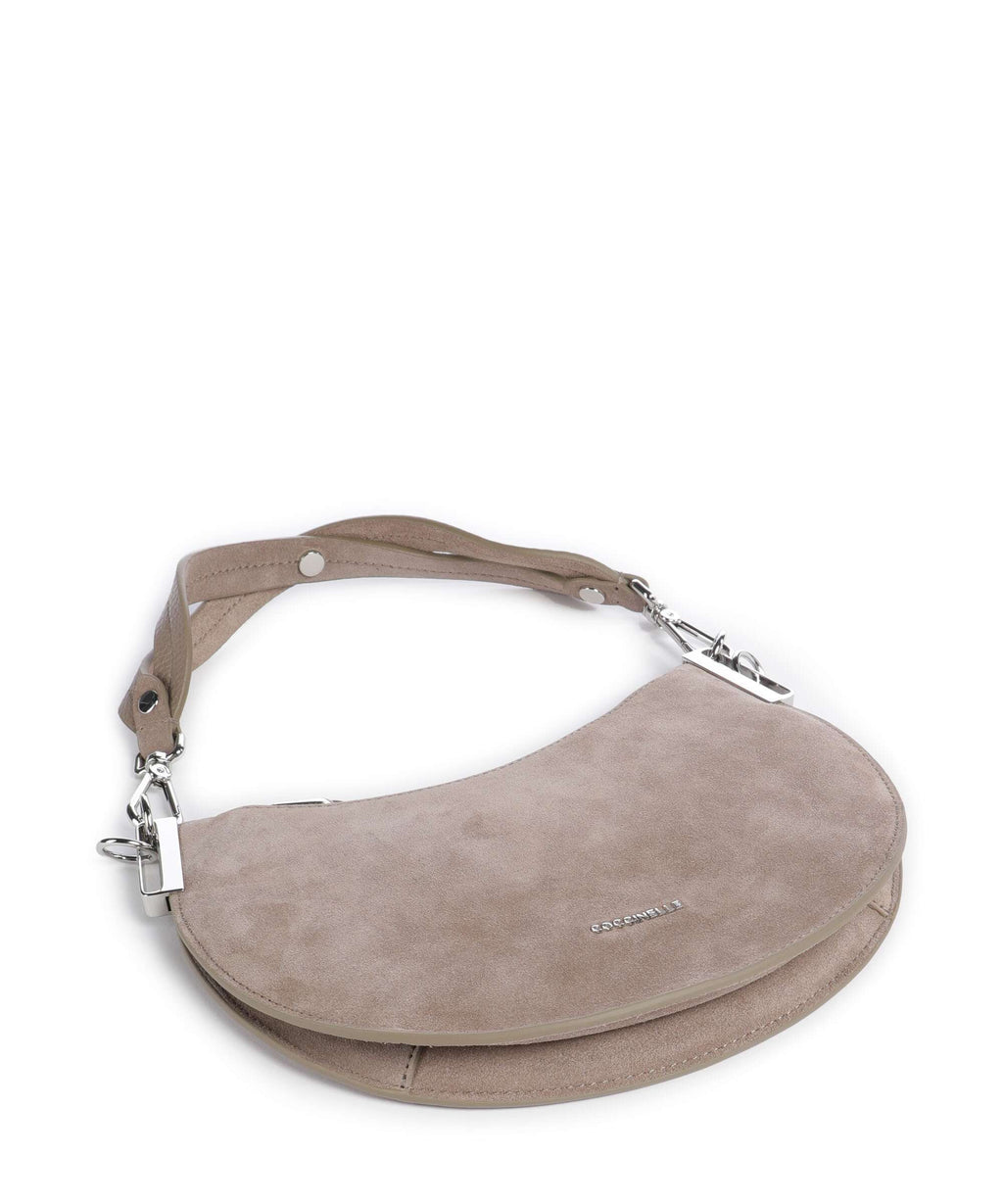 Coccinelle Sunup Suede Shoulder bag warm taupe