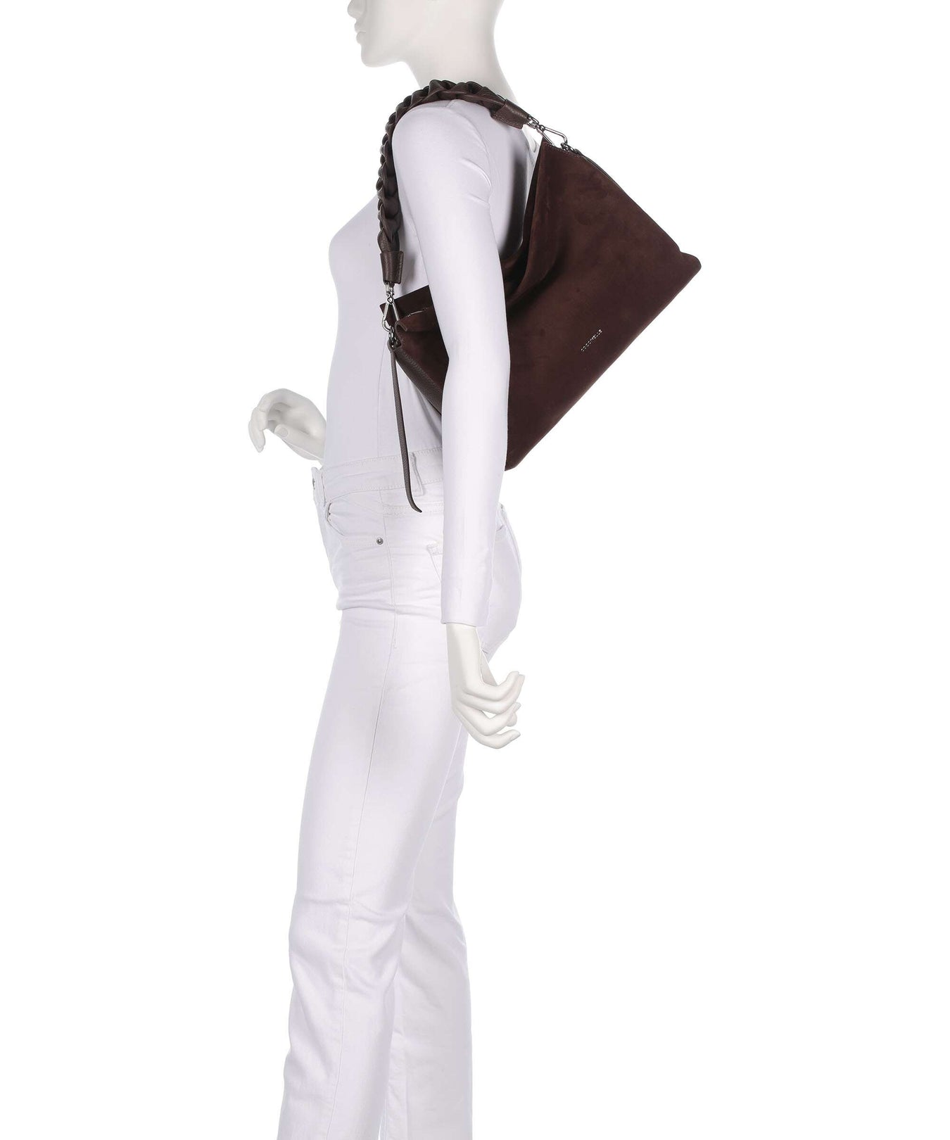 Coccinelle Boheme Suede Hobo bag brunette