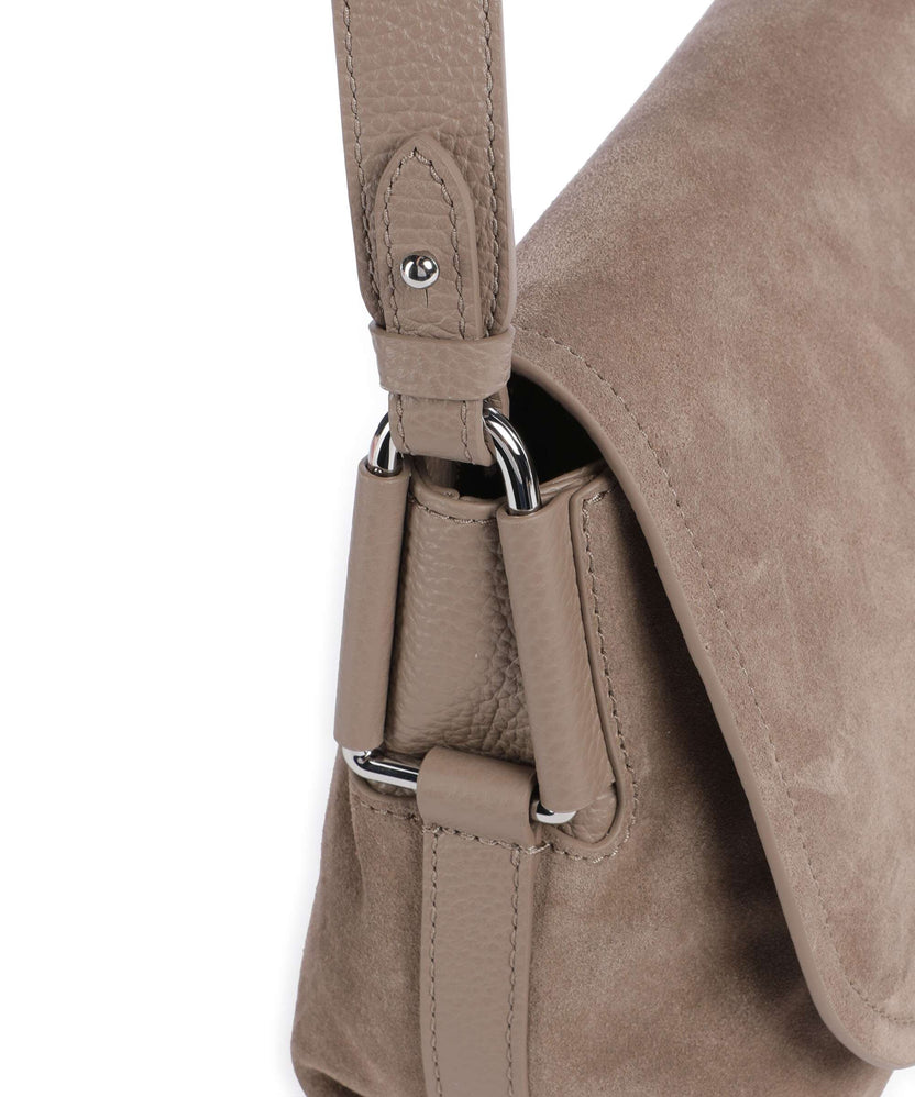 Coccinelle Rebekka Suede Crossbody bag warm taupe