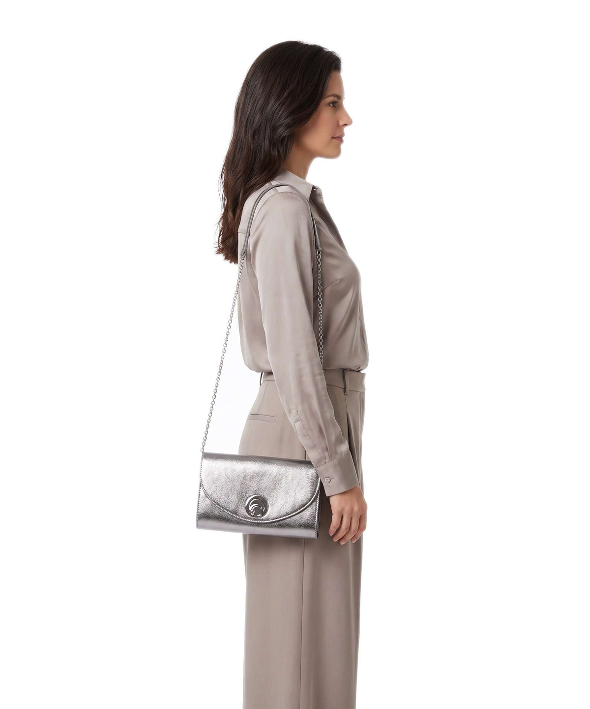 Coccinelle Nikla Smooth Crossbody bag steel
