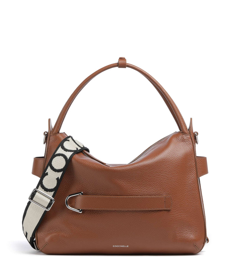 Coccinelle Gretel Ribbon Hobo bag cognac