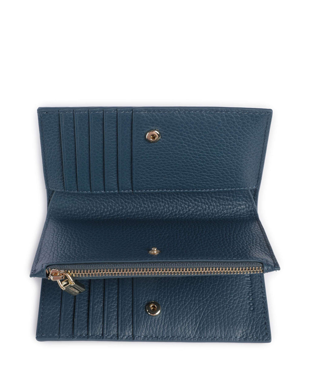Coccinelle Metallic Soft RFID Wallet deep blue