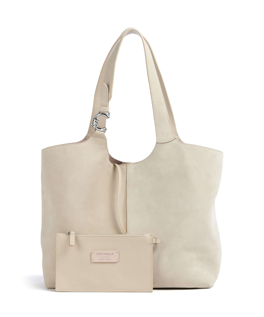Coccinelle C-Easy Suede Hobo bag sandshell