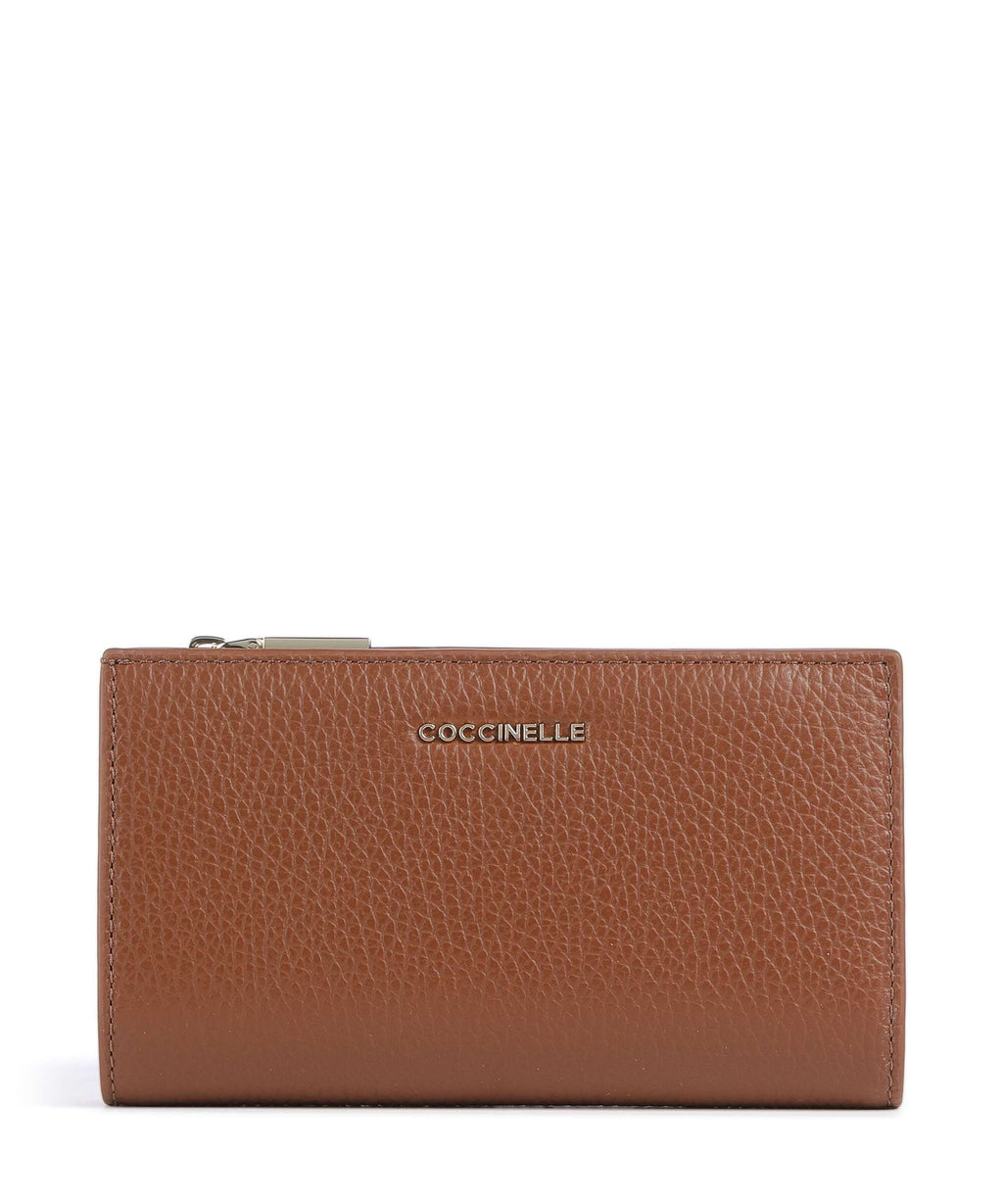Coccinelle Metallic Soft Wallet cognac