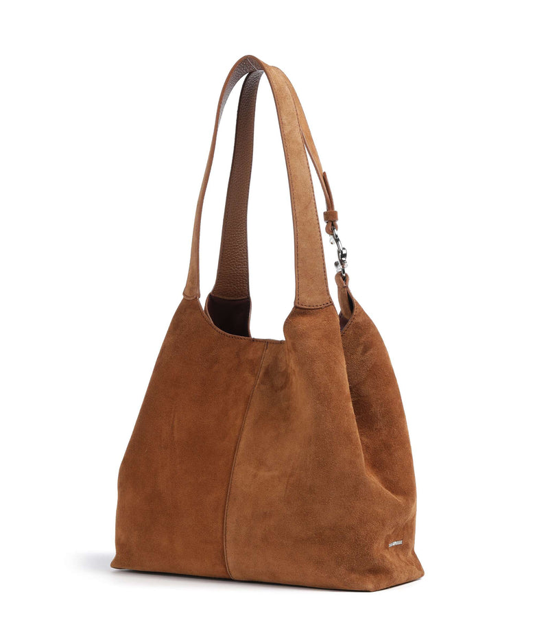 Coccinelle C-Easy Suede Hobo bag cognac