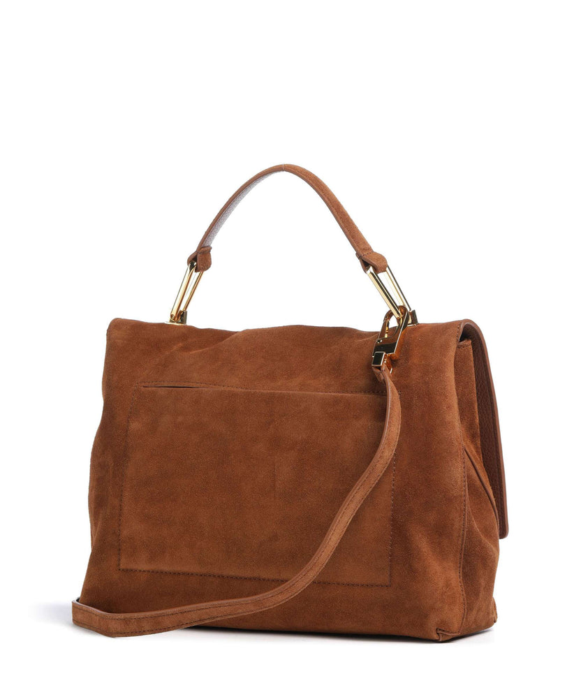 Coccinelle Liya Suede Handbag cognac