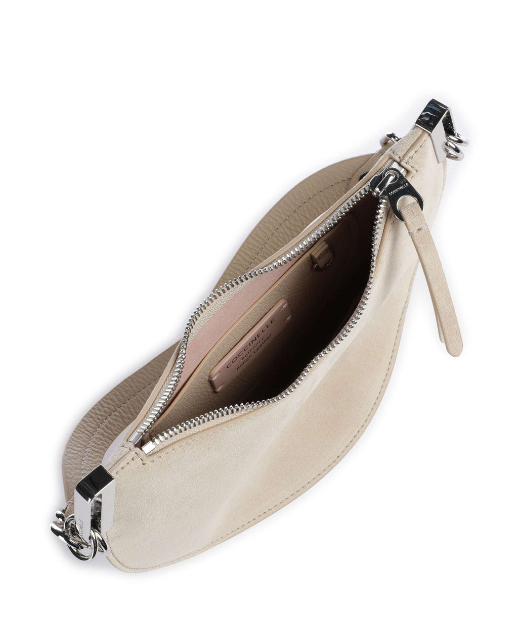Coccinelle Sunup Suede Shoulder bag sandshell