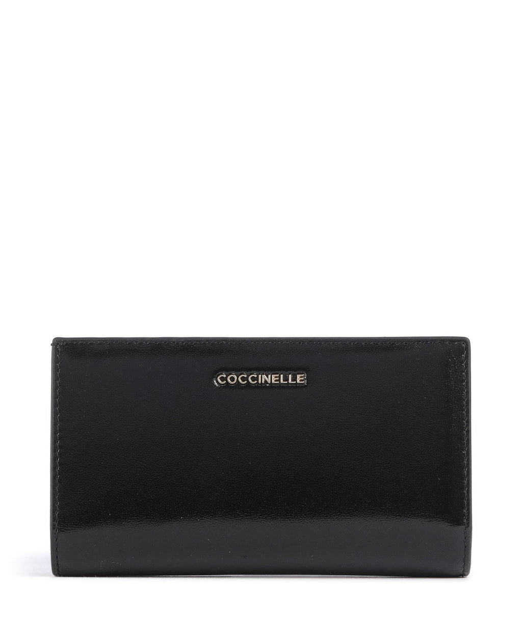 Coccinelle Metallic Shiny Smooth RFID Wallet noir