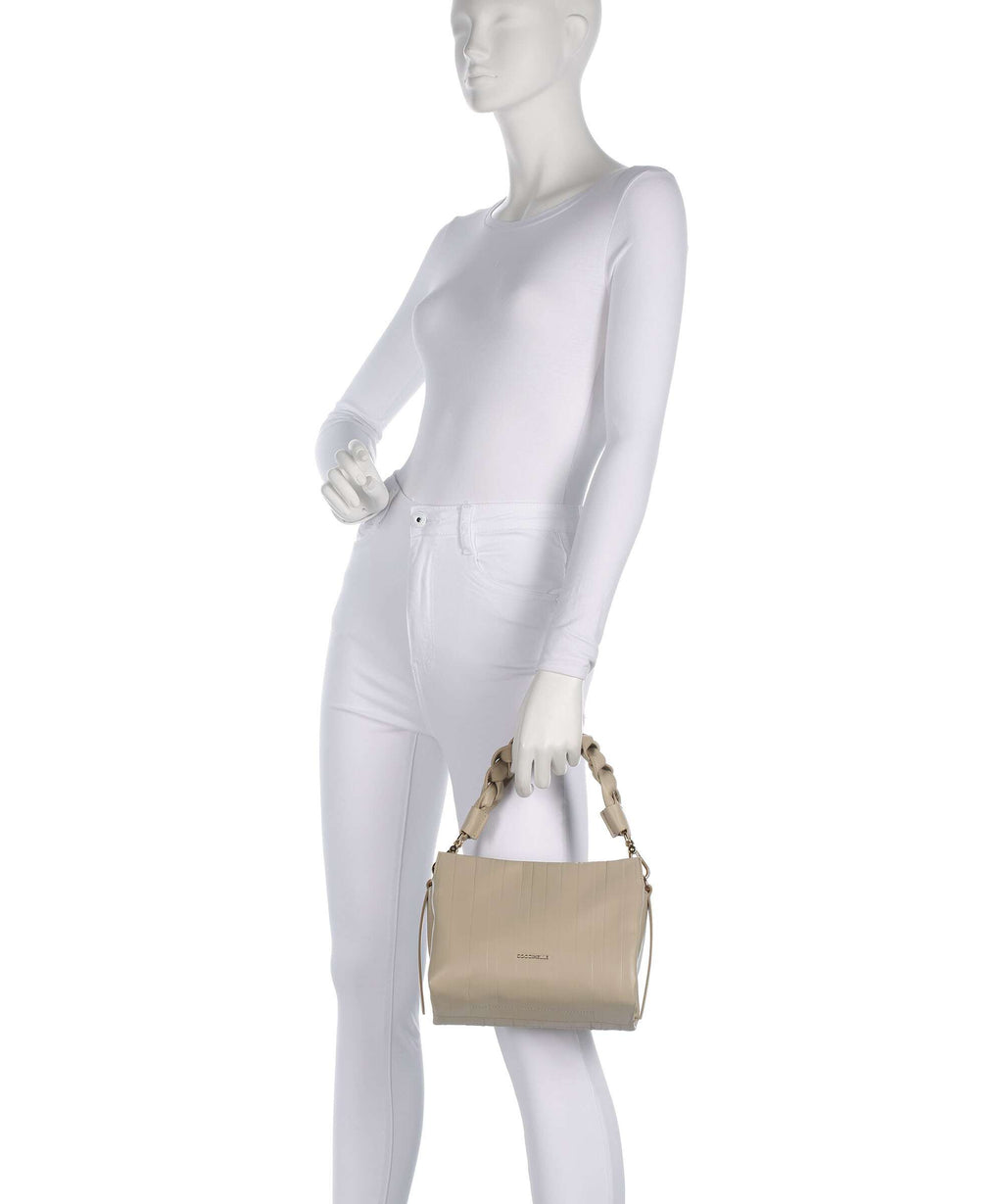 Coccinelle Boheme Plisse Handbag sandshell