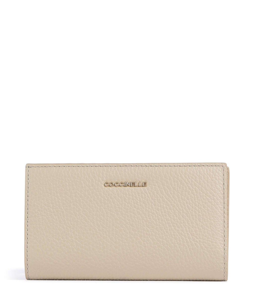 Coccinelle Metallic Soft Wallet sandshell