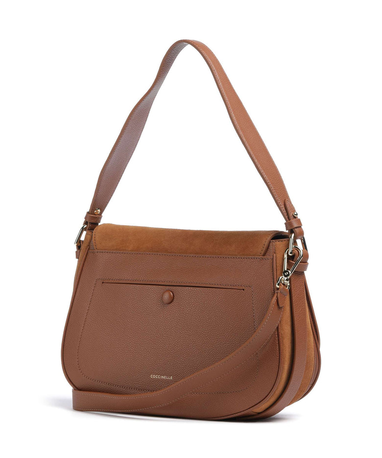 Coccinelle Mavery Suede Shoulder bag cognac