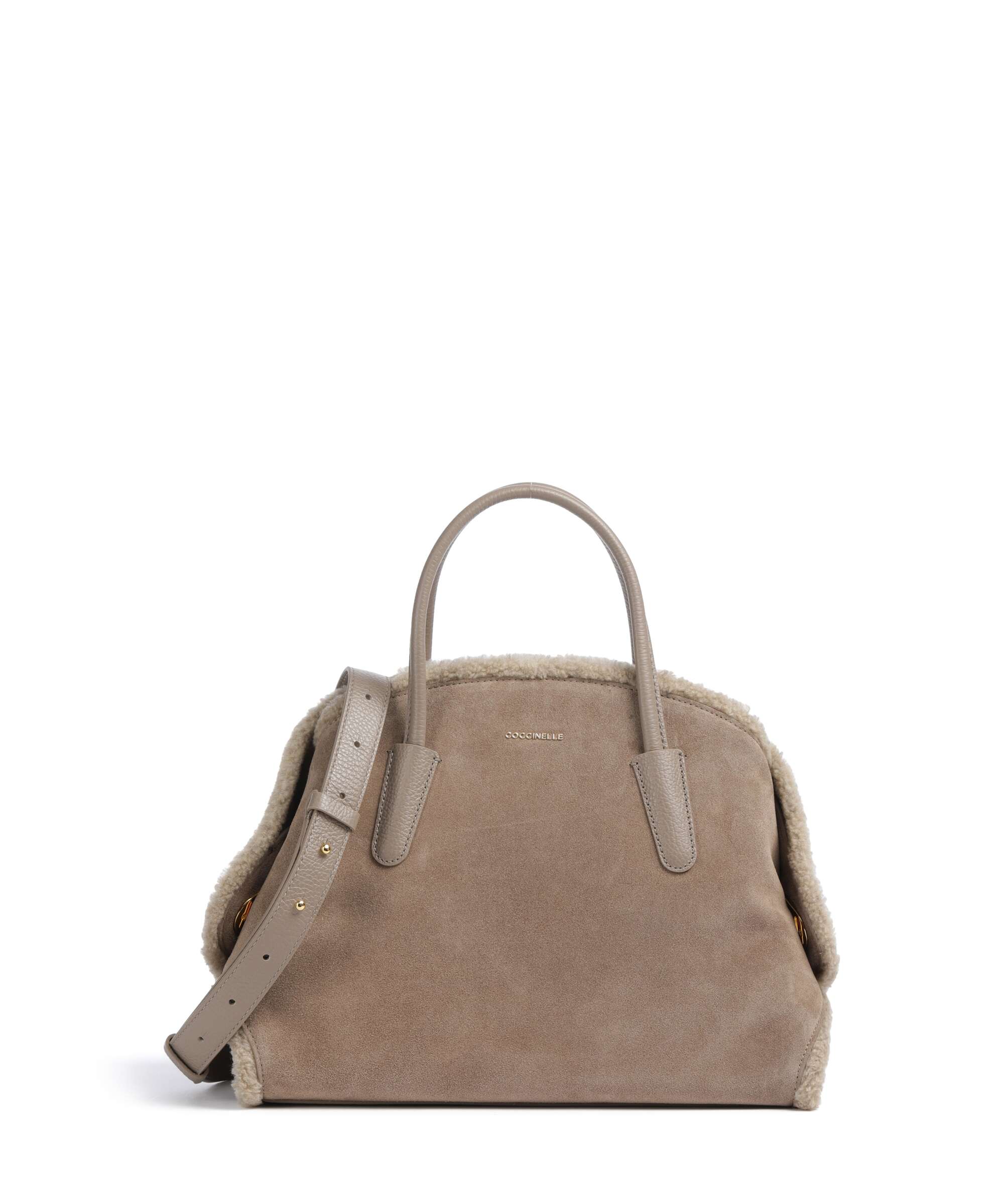 Coccinelle Tylde Suede Eco Handbag warm taupe