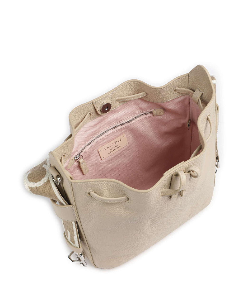 Coccinelle Gretel Ribbon Bucket bag sandshell