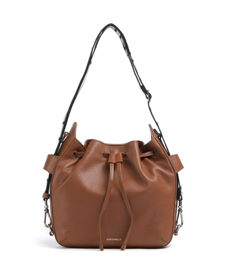 Coccinelle Gretel Ribbon Bucket bag cognac