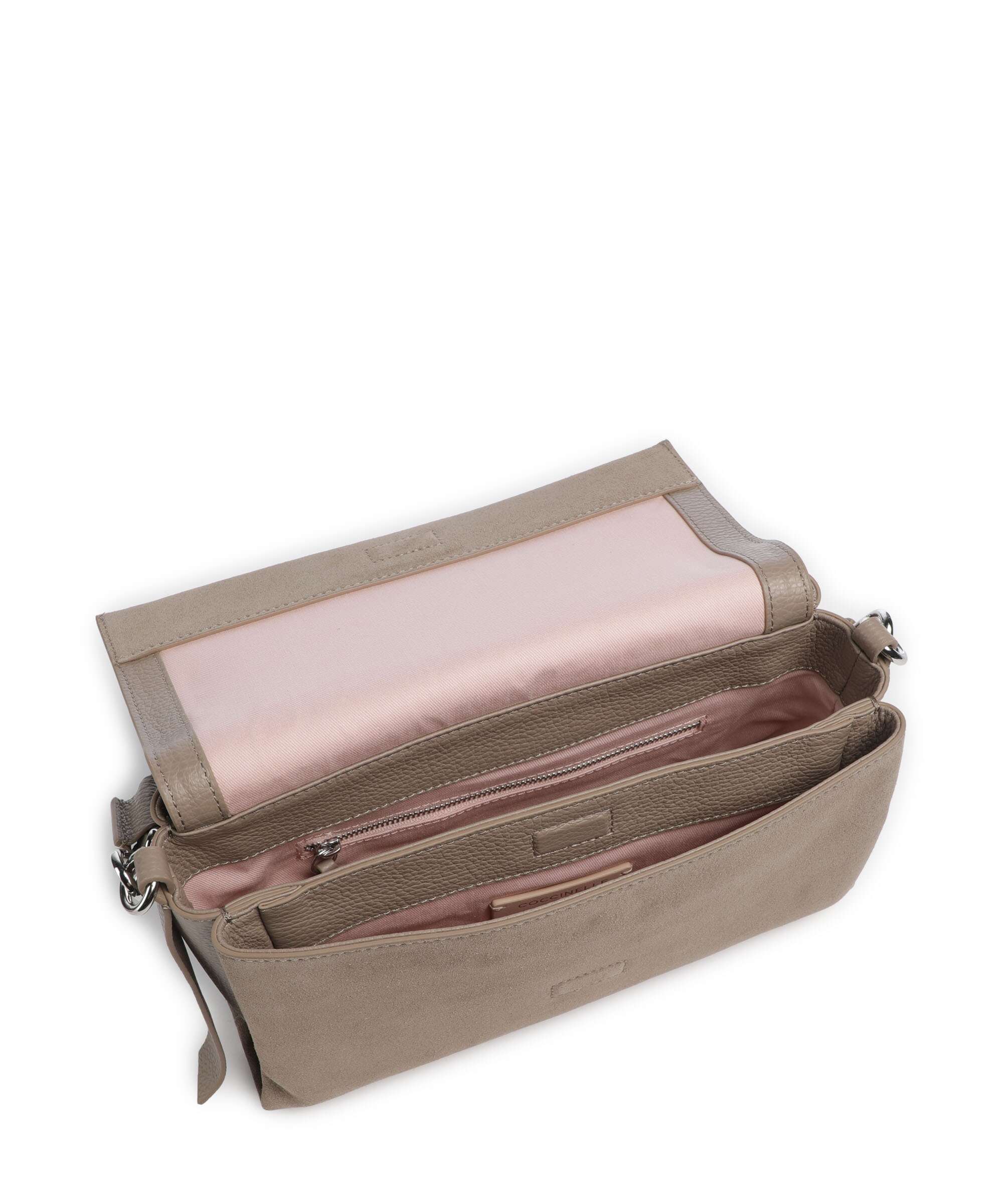 Coccinelle Boheme Suede Shoulder bag warm taupe