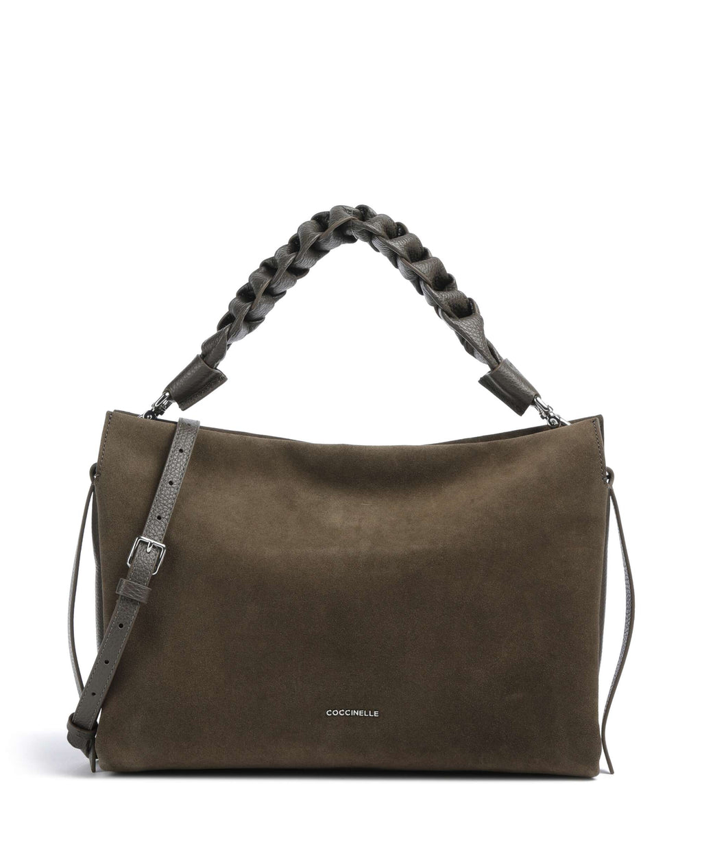 Coccinelle Boheme Suede Hobo bag fango
