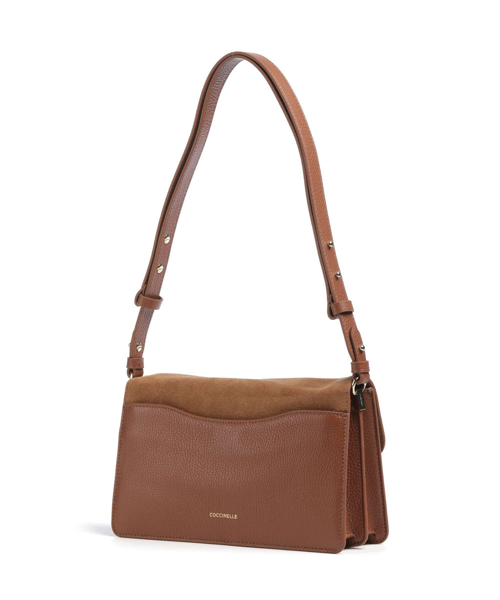 Coccinelle C-Me Softy Suede Shoulder bag cognac