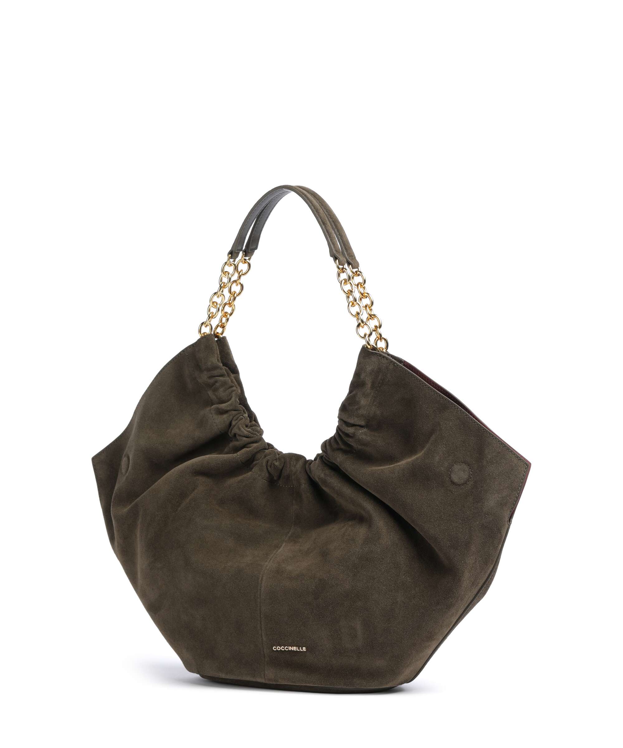 Coccinelle Smash Suede Hobo bag fango