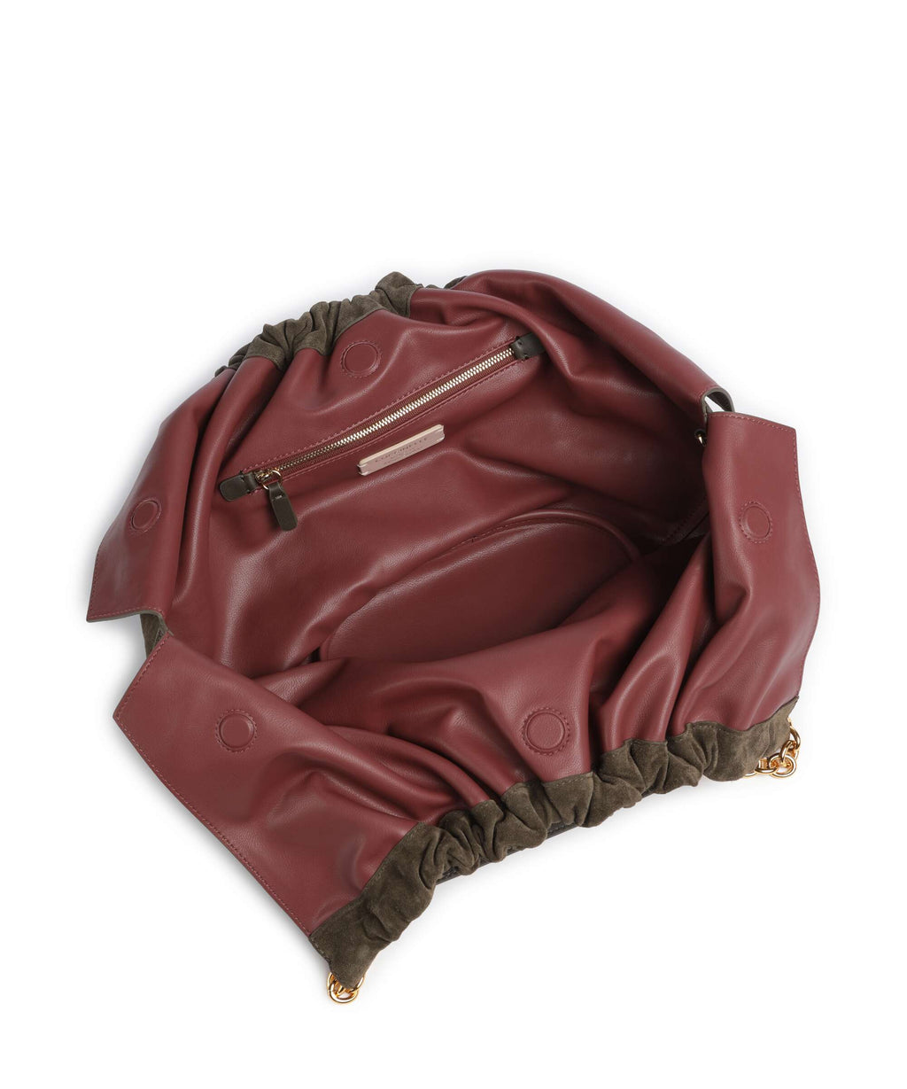 Coccinelle Smash Suede Hobo bag fango