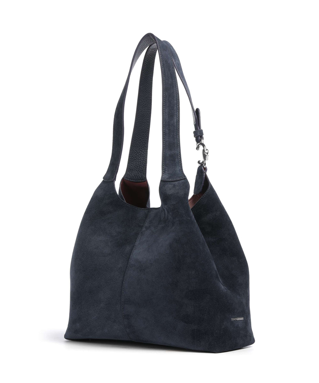 Coccinelle C-Easy Suede Hobo bag midnight blue