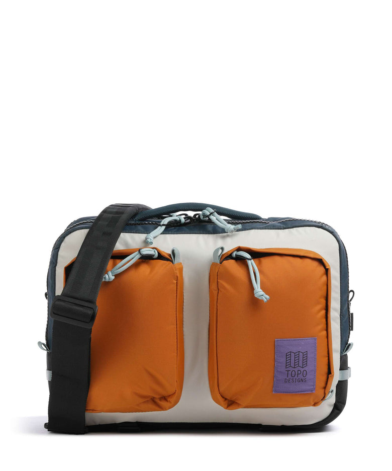 Topo Designs Global Briefcase pond blue/spice