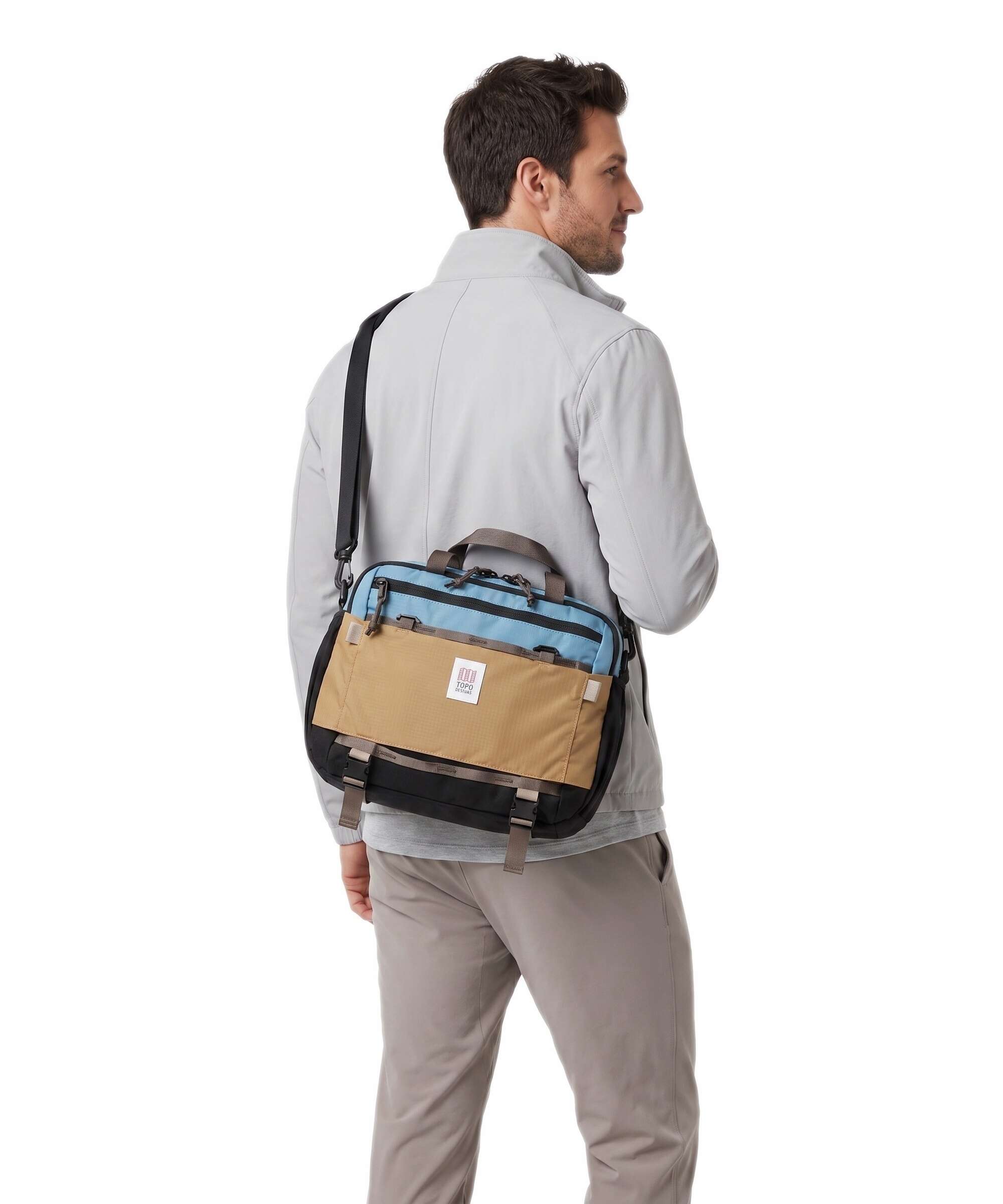 Topo Designs Mountain Crossbody bag river blue/brown oak