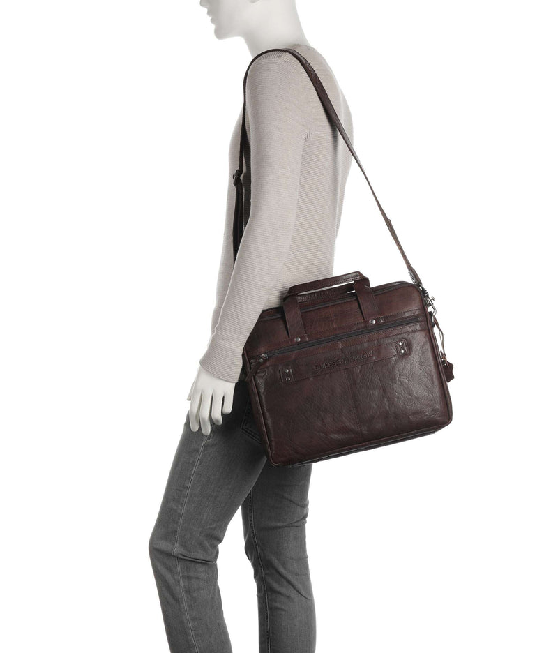 Spikes & Sparrow Bronco Briefcase dark brown