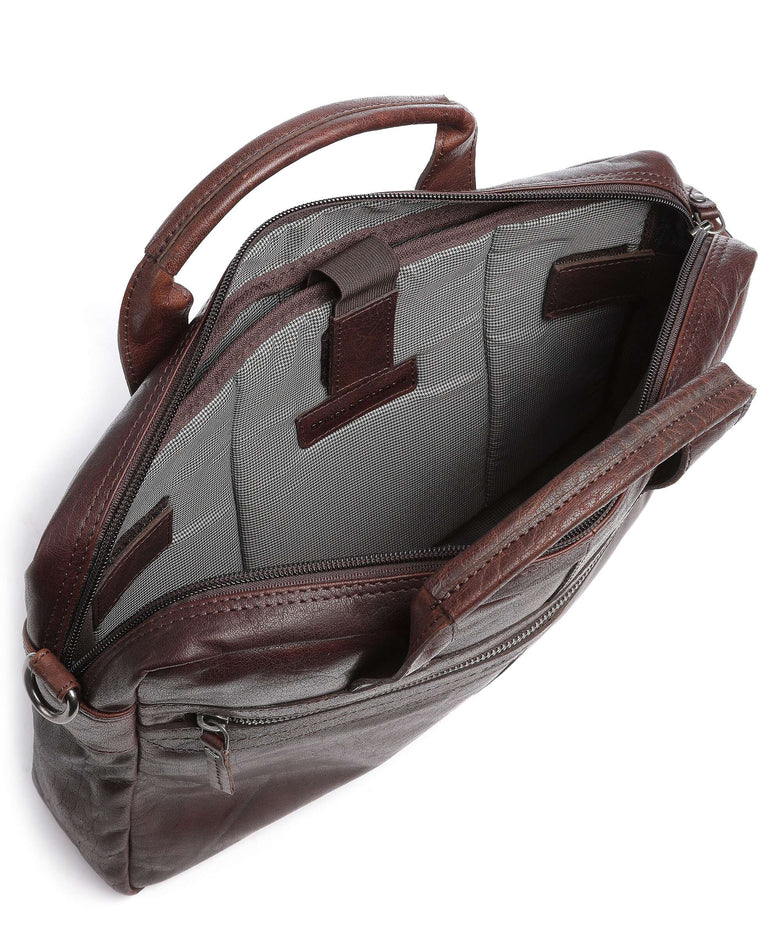Spikes & Sparrow Bronco Briefcase dark brown