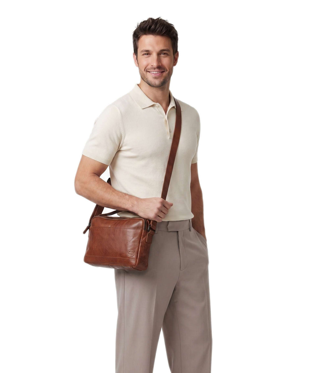 Spikes & Sparrow Bronco Randell Crossbody bag brandy