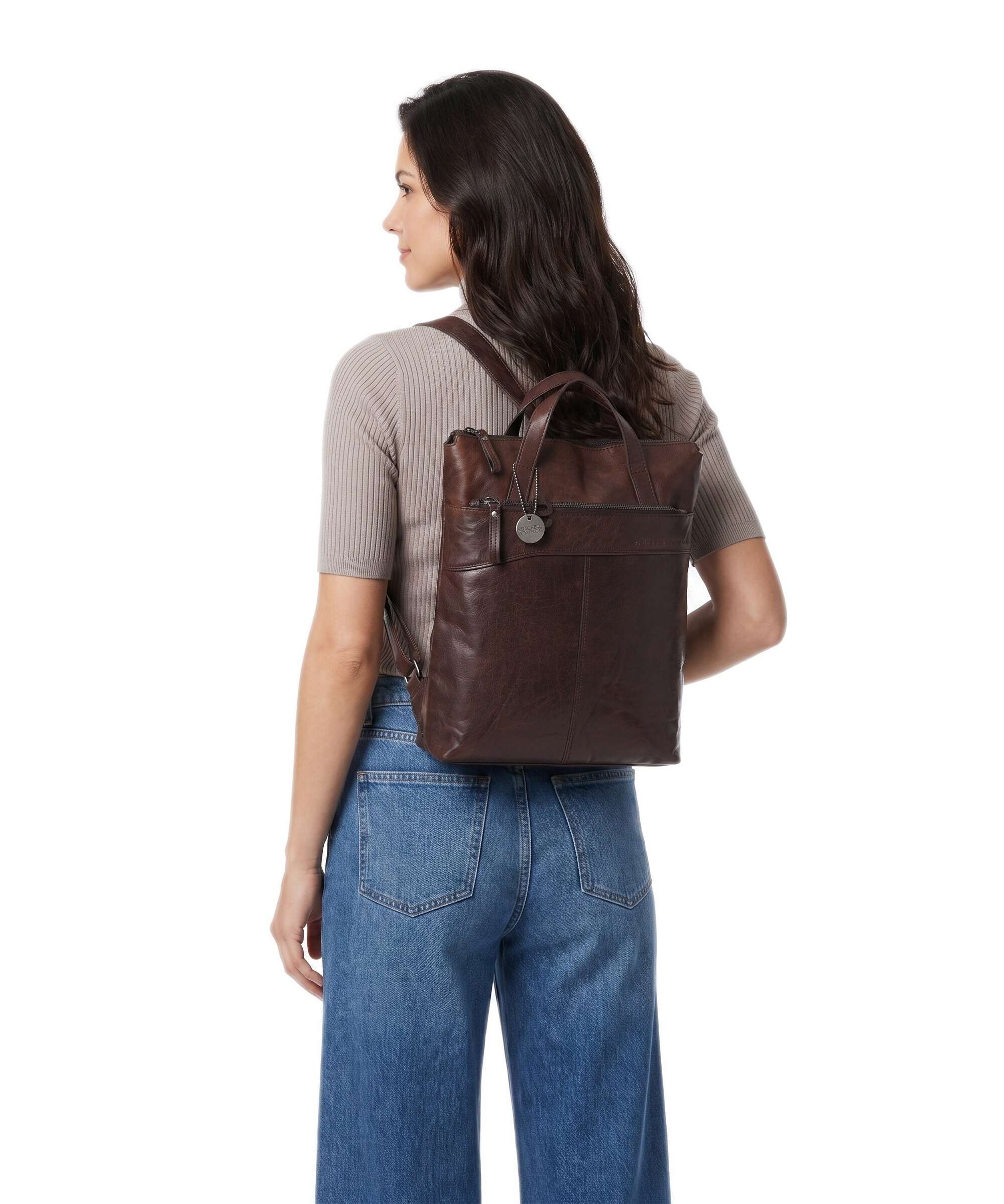 Spikes & Sparrow Bronco Claudia Backpack dark brown