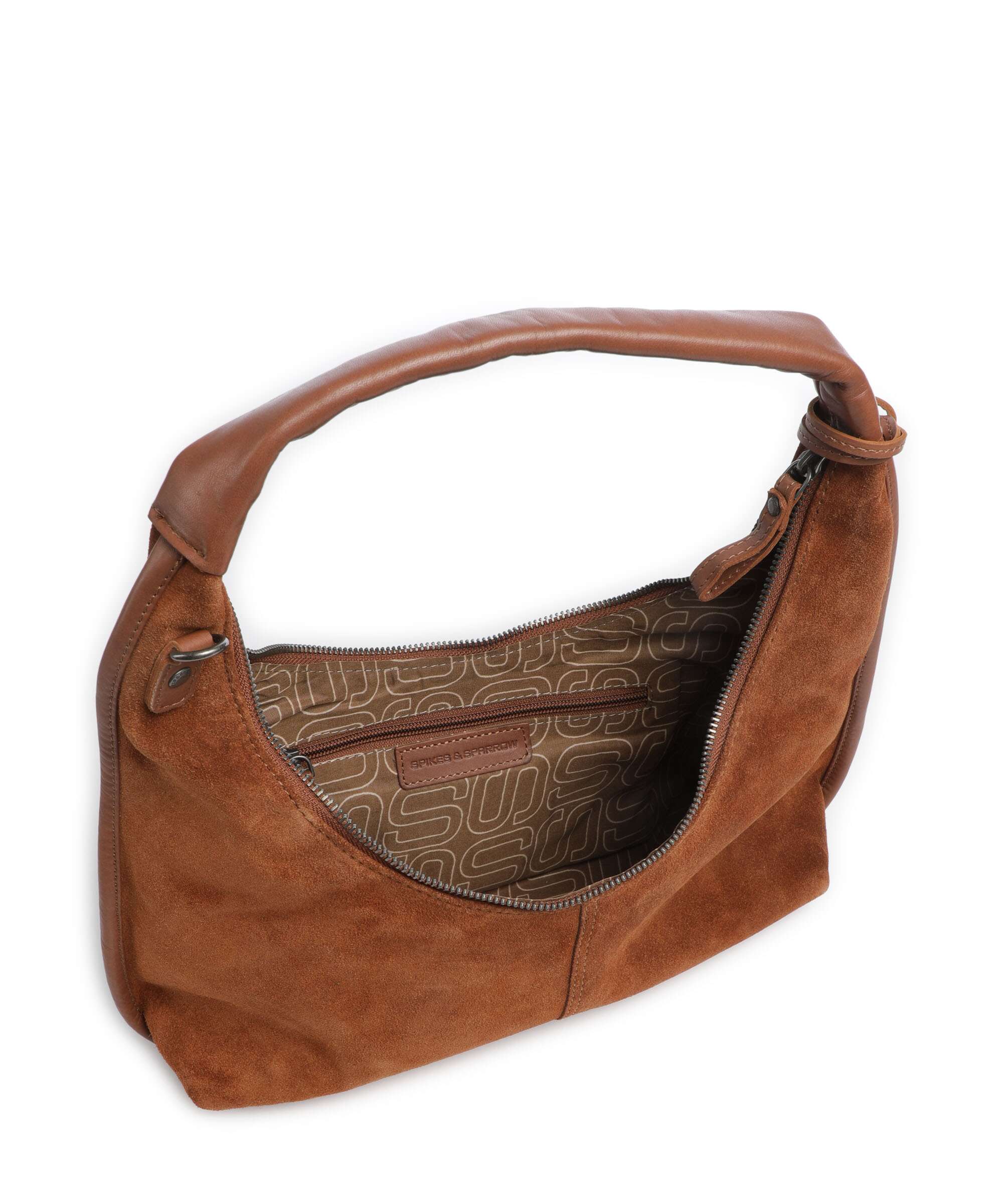 Spikes & Sparrow Suede Mix Gwyn Hobo bag mocca