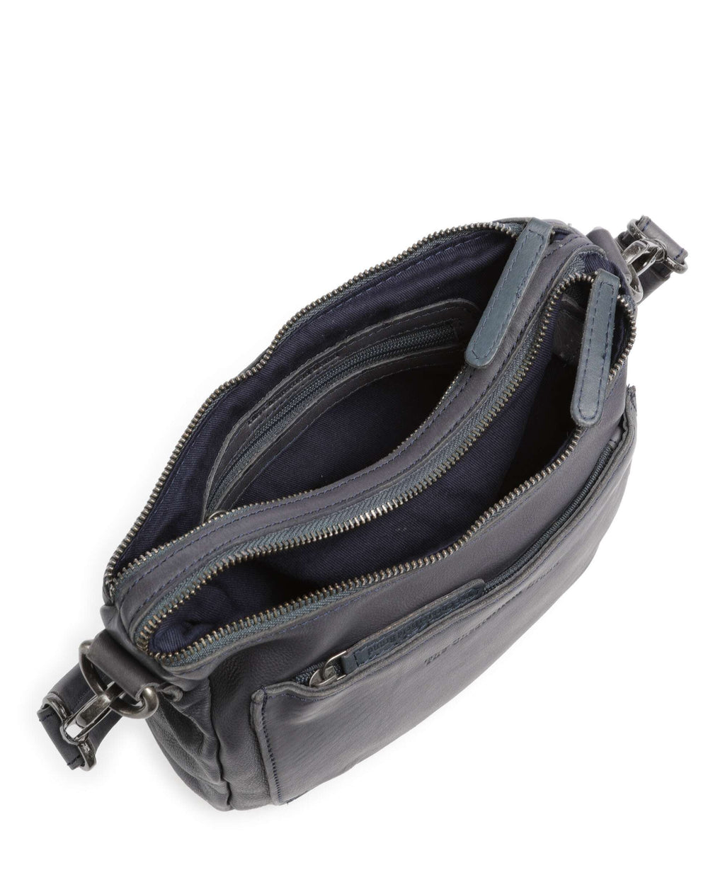 The Chesterfield Brand Washed Waxed Cow Caroline Shoulder bag blue